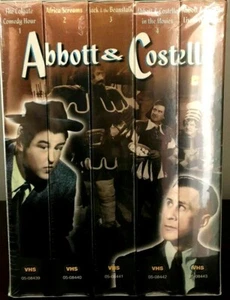 ABBOTT & COSTELLO 5 BOX SET VHS AFRICA SCREAMS COLGATE COMEDY JACK BEANSTALK - Picture 1 of 2