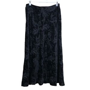 LAUREN RALPH LAUREN Vintage Silk Velvet Burnout Floral Lined Maxi Skirt Size 14W