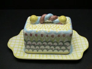 Mackenzie Childs KING FERRY Covered Butter Dish - Picture 1 of 9