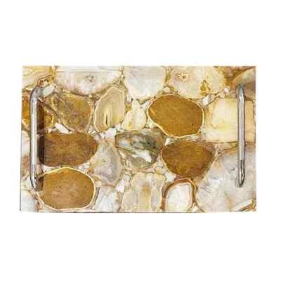 Tablero de Queso de Ágata - Bandeja de Cristal de Bandeja de Ágata Rebanada Hecha a Mano Regalos Foto 1 de 4