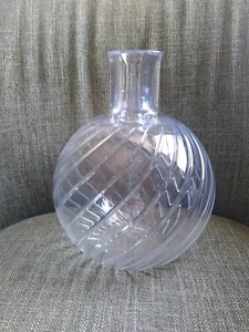 Baccarat France Cyclades Cut Crystal Glass Large Balloon Bulb Vase Flaws - Picture 1 of 10