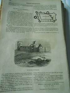Le Chateau de Tonquedec Cote du Nord 1853 Gravure Print Article - Imagen 1 de 1