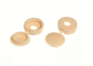 New 1,000 X Screw Cap Washers And Hinged Cover Beige To Fit # 6 &Amp; 8 Screws - - Picture 1 of 1