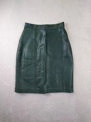 Falda lápiz de cuero vintage de Gianni para mujer 3/4 pequeña verde años 80-90 Foto 1 de 4