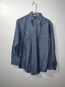 Vintage Chambray Blue Button Down Work Shirt Montgomery Ward Men's Size Medium - Picture 1 of 3