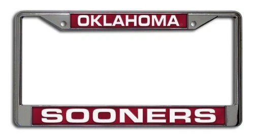 NCAA Fcl230201 Oklahoma Sooners Laser-cut Chrome License Plate Frame