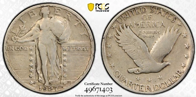 1927-S PCGS VF20 Standing Liberty Quarter - Image 1 of 4