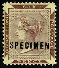 SIERRA LEONE 1885-96 6d brown-purple "SPECIMEN" opt, SG 36s, fine mint, fresh
