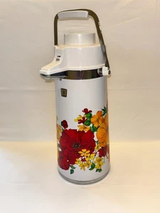 Vintage Carafe King Hot Cold Iced Coffee Tea Air Pump Retro Swivel Flask MCM 15" - Picture 1 of 20