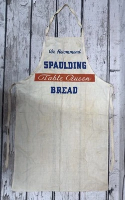 VTG We Recommend Spaulding Bread Table Queen General Store Advertising Apron - Image 1 of 4