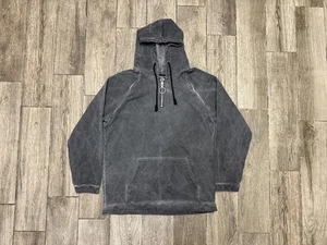 Sudadera con Capucha Off-White Para Hombre Grande Negra Gráfica Lavada Pullover Ropa de Calle Cordón - Imagen 1 de 6