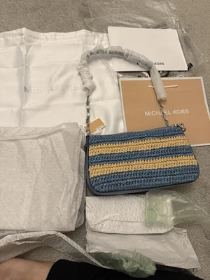 Michael Kors Blue & Beige Woven Shoulder Bag ,Brand New with Tags - Image 1 of 4