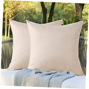 Pack of 2 Waterproof Outdoor Indoor Throw Pillow Covers 18x18 Inch Garden - Picture 1 of 7