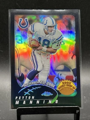 2002 Topps Chrome Peyton Manning Black Refractor #/599 Colts #147 - Image 1 of 2