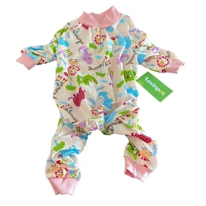 Lovinpet Pijama de punto suave caprichoso estampado animal perro tamaño mediano tejido suave - Imagen 1 de 7