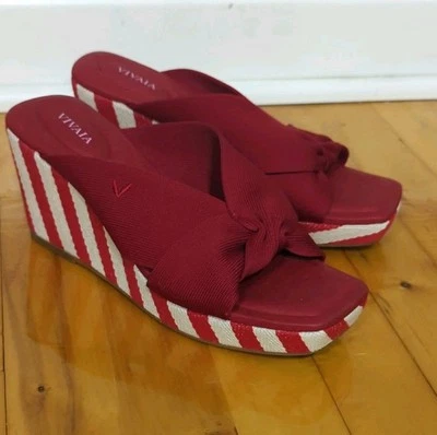 Vivaia Puntera Cuadrada Cuña Laura Tacones Alpargata Euro Talla 39.5 Clásico Pin Up Foto 1 de 4