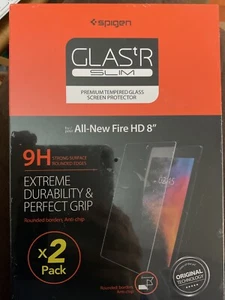 Tempered Glass Screen Protector Fire HD 8 Tablet 8" Screen Spigen (New) - Picture 1 of 1