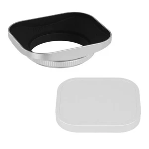 46mm Square Metal Screw Lens Hood for Olympus M.ZUIKO Digital 17mm f1.8 Silver - Picture 1 of 7