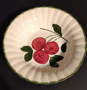 Blue Ridge Southern Potteries Schüssel handbemalt Kirschen 9,5" 1930er Sm.Chip under - Bild 1 von 6