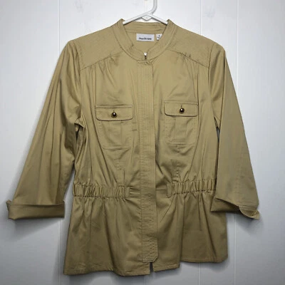 Chaqueta Joan Rivers Peplum Cintura Elástica Para Mujer Talla 6 Botones Dorados Mangas Puños Foto 1 de 4