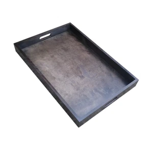 Extra Large Wooden Serving Tray 60 cm x 40 cm x 6 cm, - Black - Picture 1 of 4