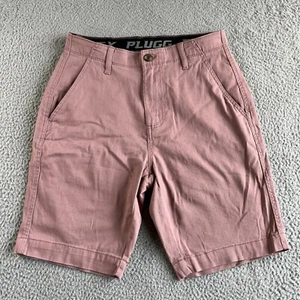 NEW Plugg Shorts Mens 29 Pink Chino Flex Stretch Waist Golf Preppy Outdoor Beach - Picture 1 of 8