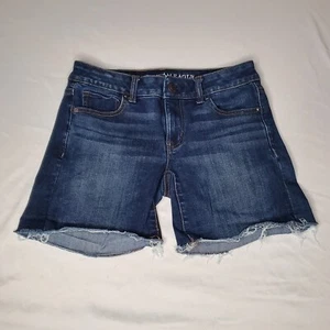 AMERICAN EAGLE 360 SUPER STRETCH MIDI AEO Blue JEAN Shorts WOMENS SIZE 0 26x5 - Picture 1 of 15