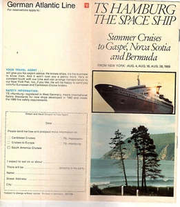 German Atlantic Line TS Hamburg 1969 Prospekt Kreuzfahrten Gaspe Nova Scotia & Bermuda - Bild 1 von 7