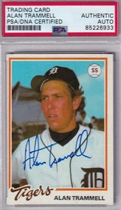 Tarjeta autografiada por Alan Trammell Rookie 1978 Topps Burger King PSA/ADN RC - Imagen 1 de 1