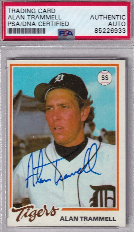 Alan Trammell SIGNED Rookie 1978 Topps Burger King PSA/DNA CARD AUTOGRAPHED RC - Image 1 of 1