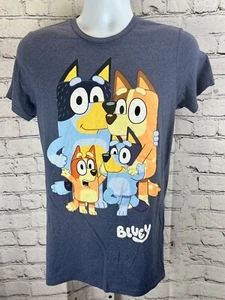 Bluey T-Shirt Herren Gr. SM Blau 100% Baumwolle Logo Kurzarm Rundhals Pullover - Bild 1 von 6
