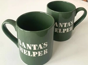 THRESHOLD Mug 2020 SANTA'S HELPER Green SET 2 Christmas Holiday 16-oz Target NWT - Bild 1 von 6