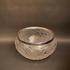 Edwardian Crystal & Silver Rim Bowl 