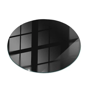 Glas Tischplatte Round Dekor Gehärtet Glasscheibe Solides Schwarz, elegant fi80 - Bild 1 von 7