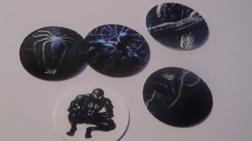 Imagen de tapa de botella precortada de una pulgada NEGRO SPIDERMAN envío gratuito Foto 1 de 1