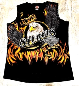 Harley Davidson 3XL Damen T-Shirt Sturgis S Dakota 2011 Rally schwarz ärmellos - Bild 1 von 4