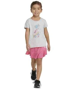 Adidas Graphic T-Shirt Toddler & Little Girls 5 Light Grey Round Neck Pullover - Picture 1 of 14