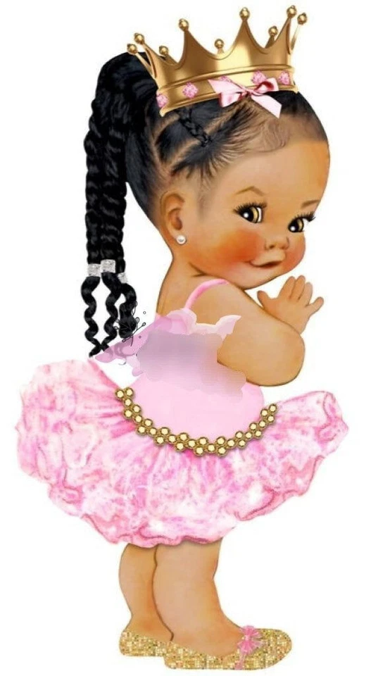 Bailarina étnica/negra comestible adorno de pastel princesa bebé niña Foto 1 de 1