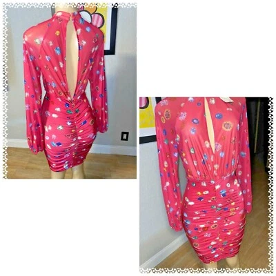 Vestido Wow Couture Mediano Nuevo Rosa Elastizado Gemas Joyas Bling Pequeño Nuevo con Etiquetas bby Foto 1 de 4