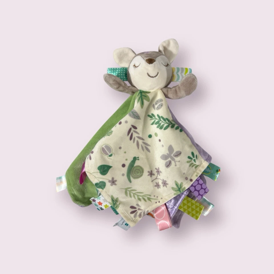 Taggies Ciervo Flora Fawn Bebé Lovey Lovie Manta de Seguridad Caracoles Púrpura Verde Foto 1 de 4