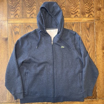 Lacoste Sport Hoodie Mens 4XL Full Zip Hoodie Jacket Heavy Blue Classic - Image 1 of 4