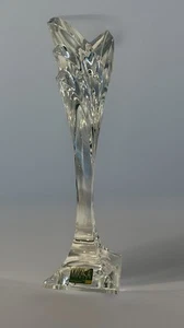 MIKASA Crystal Art Deco Candlestick 9" V Shape For Taper Candle Vintage - Picture 1 of 14