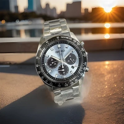 Reloj Seiko Prospex Speedtimer pulsera de acero solar esfera azul claro - SSC935 NUEVO CON ETIQUETAS Foto 1 de 4