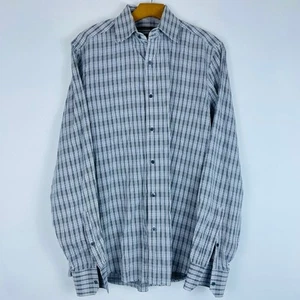 Gucci Men’s Fitted Plaid Button Up Long Sleeve Shirt Size 41/16 or LARGE - Picture 1 of 8