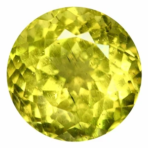 7.57Ct Beautiful Perfect Round 11.4 MM 100% Natural Greenish Yellow Apatite! - Imagen 1 de 5