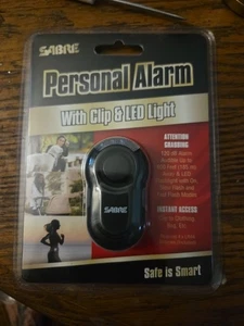 SABRE Personal Alarm with Clip & LED Light –LOUD 120dB Alarm Run Hike Bike Black - Picture 1 of 2