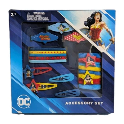 Wonder Woman Girl's Hair Accessory Set Snap Clips Barrettes, Terries, & Elastics - Image 1 of 4