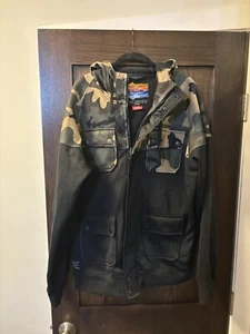 Empyre Surplus Co Men’s Camo Full Zip Coat With Hood, Size L - Picture 1 of 4