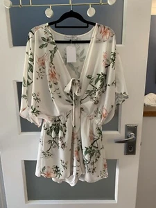 Harper & Me Floral Playsuit with Lined Elastic Waist and Tie Bust Size 10 - Picture 1 of 7