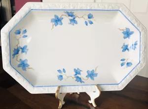 Plato para servir ovalado azul floral grande 15" Rosenthal Maria 3473 Continental R40 - Imagen 1 de 4